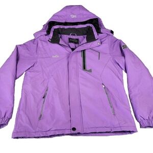Pooluly Ski Jacket Waterproof Coat Women XL Purple‎